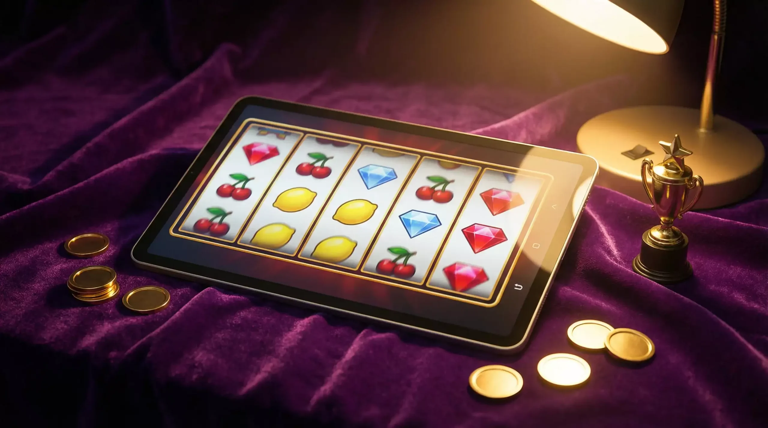 Slot machine reels with fruit symbols representing best sweepstakes casino slots